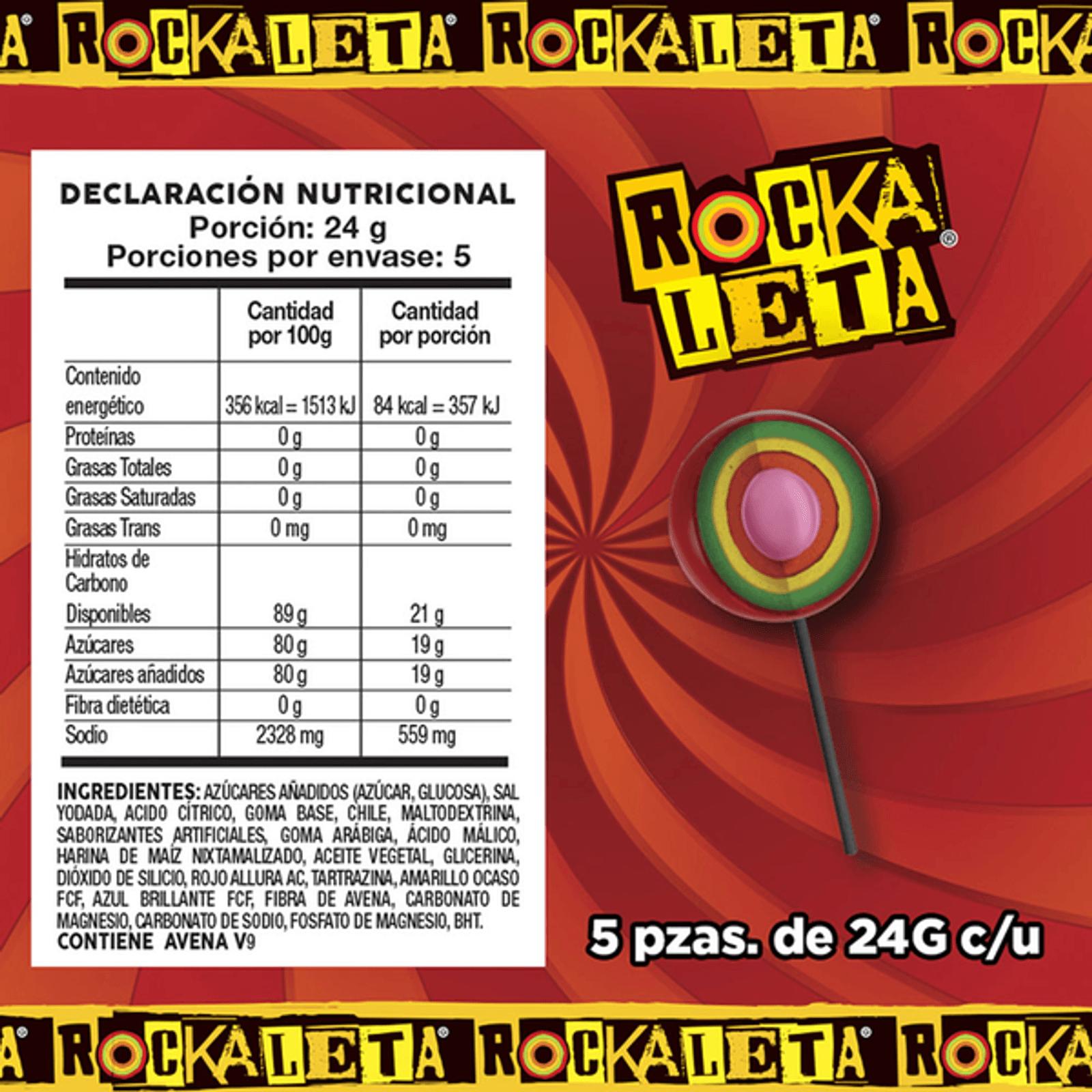 Rockaleta Spicy Lollipop with Gum Center 4 oz