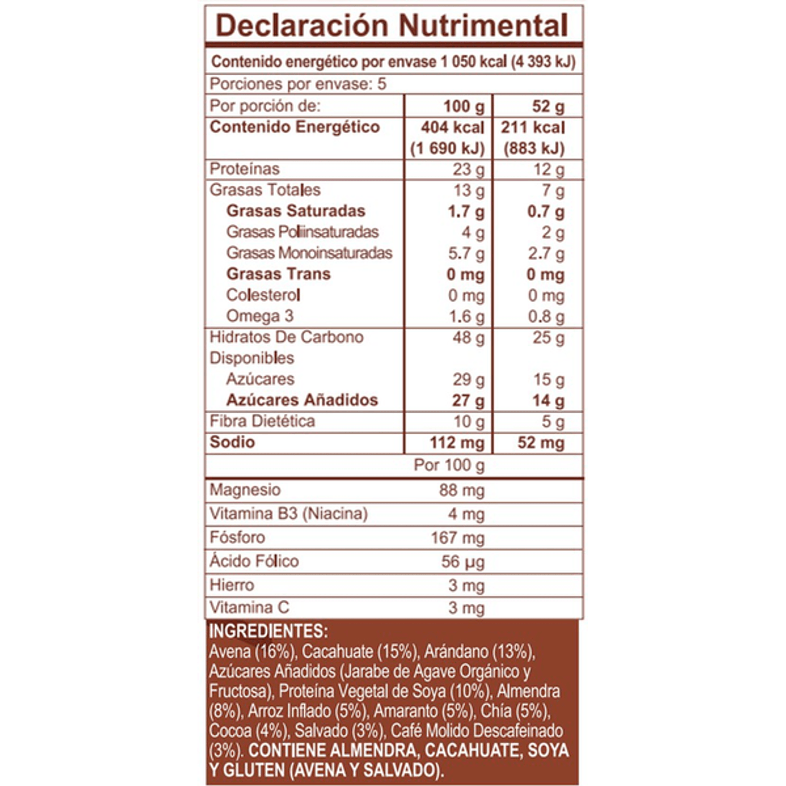 Mundo Light Multigrain Protein Bar Coffee Flavor 9 oz