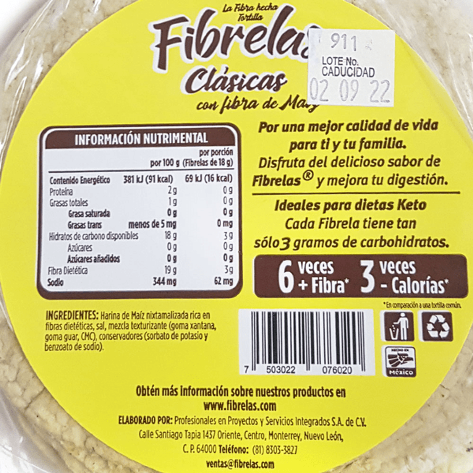 Fibrelas High Fiber Tortillas 10 oz Secondary image