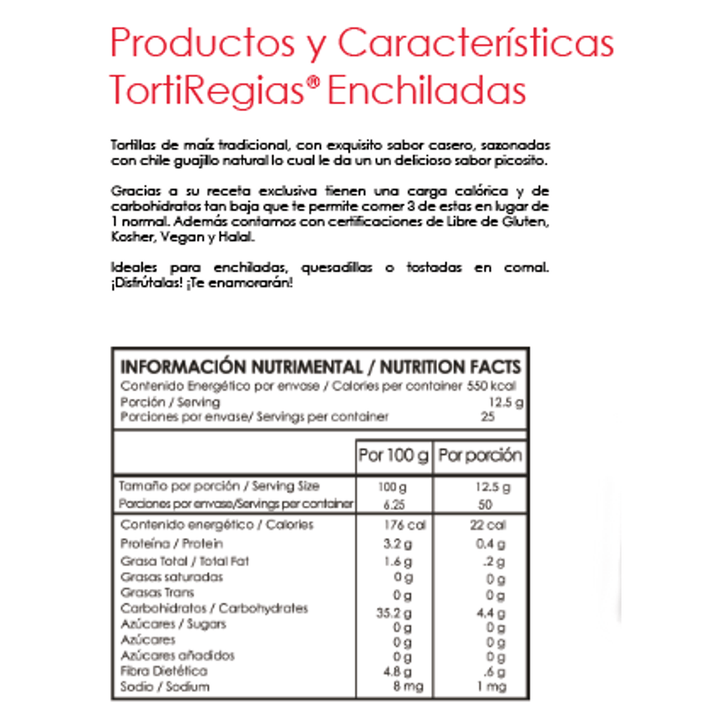Delgaditas TortiRegias Spicy Tortillas 25 Pack