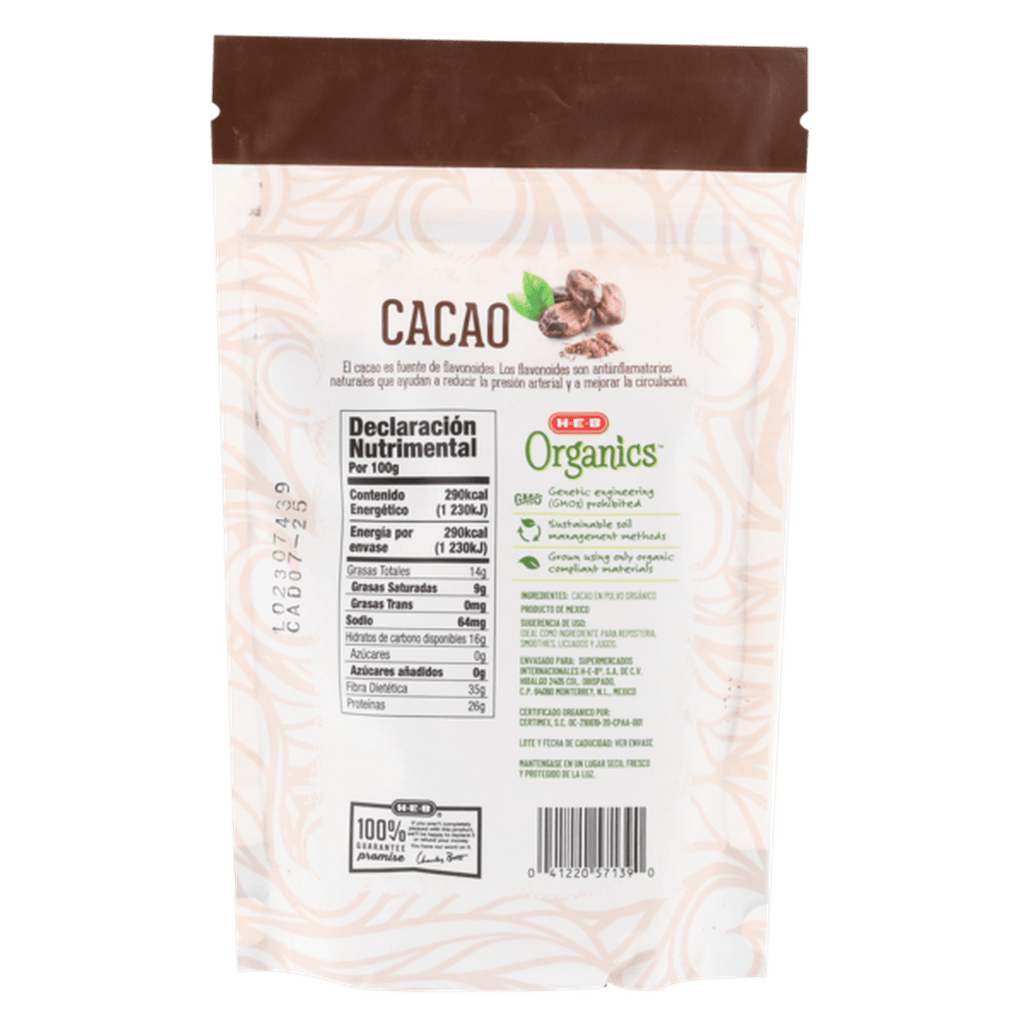 HEB Organics Cocoa Powder 3.5 oz