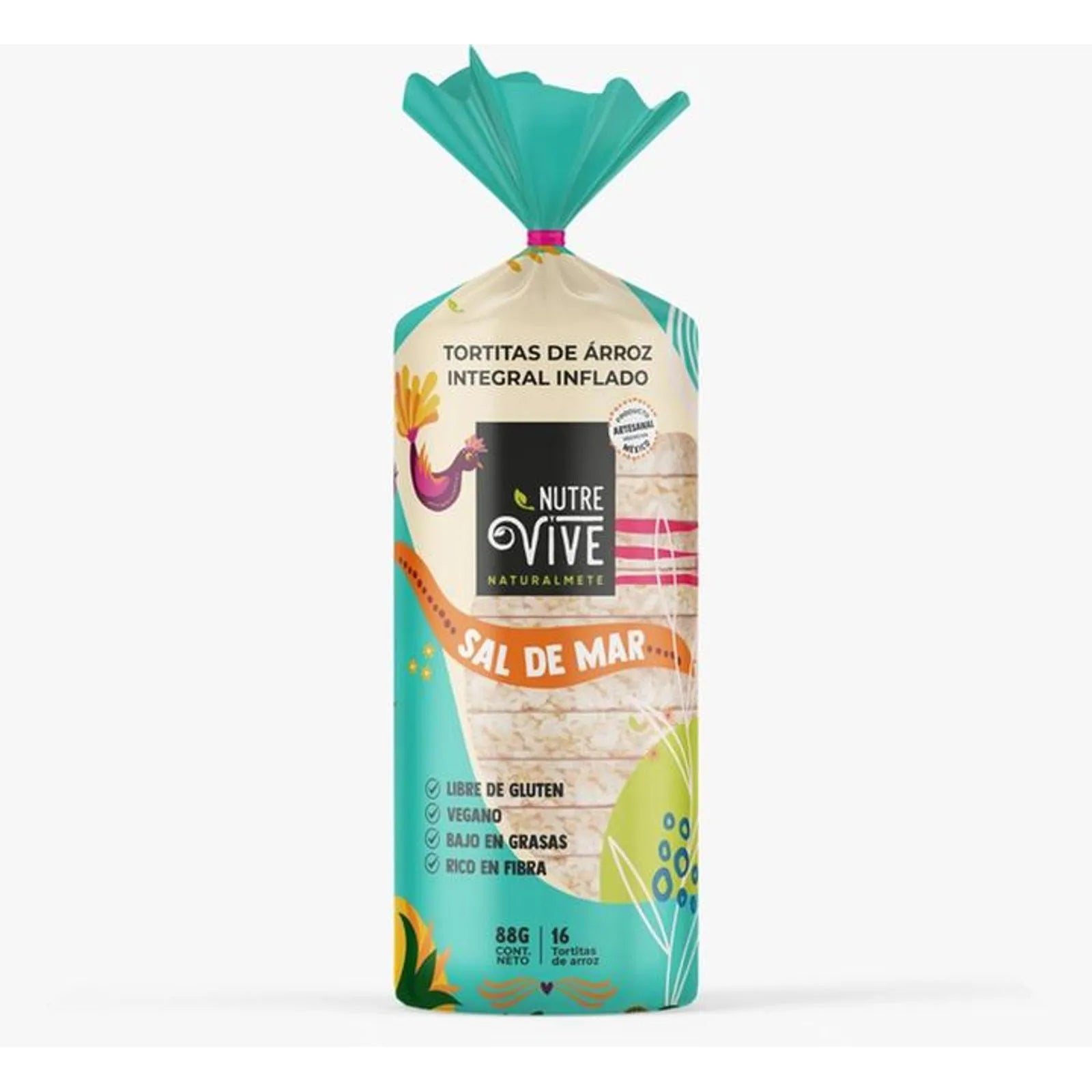 Nutre & Vive Brown Rice Cakes with Sea Salt 3 oz Main image