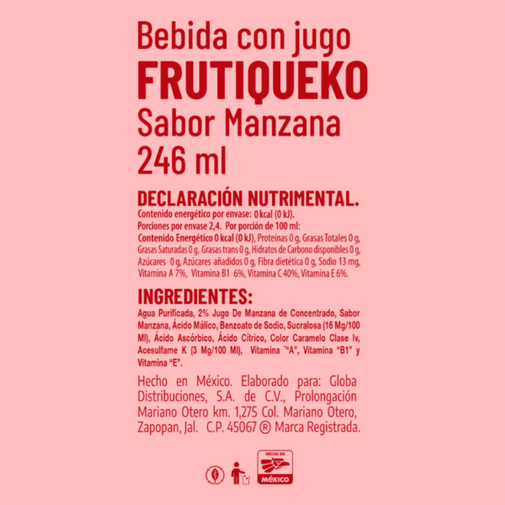 Frutiqueko Apple Natural Flavored Drink 8 oz
