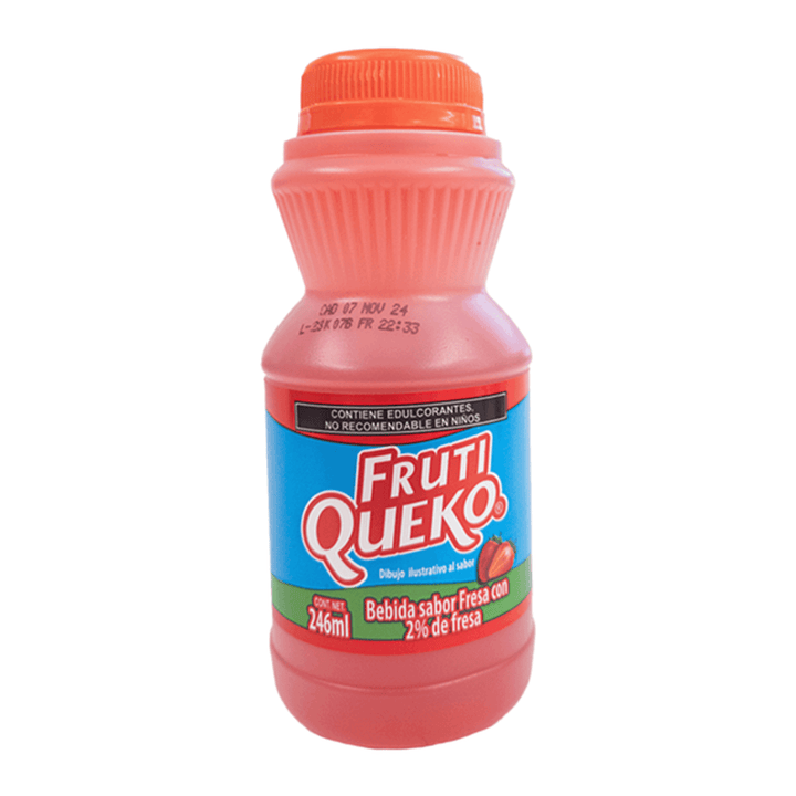 Frutiqueko Strawberry Natural Flavored Drink 8 oz