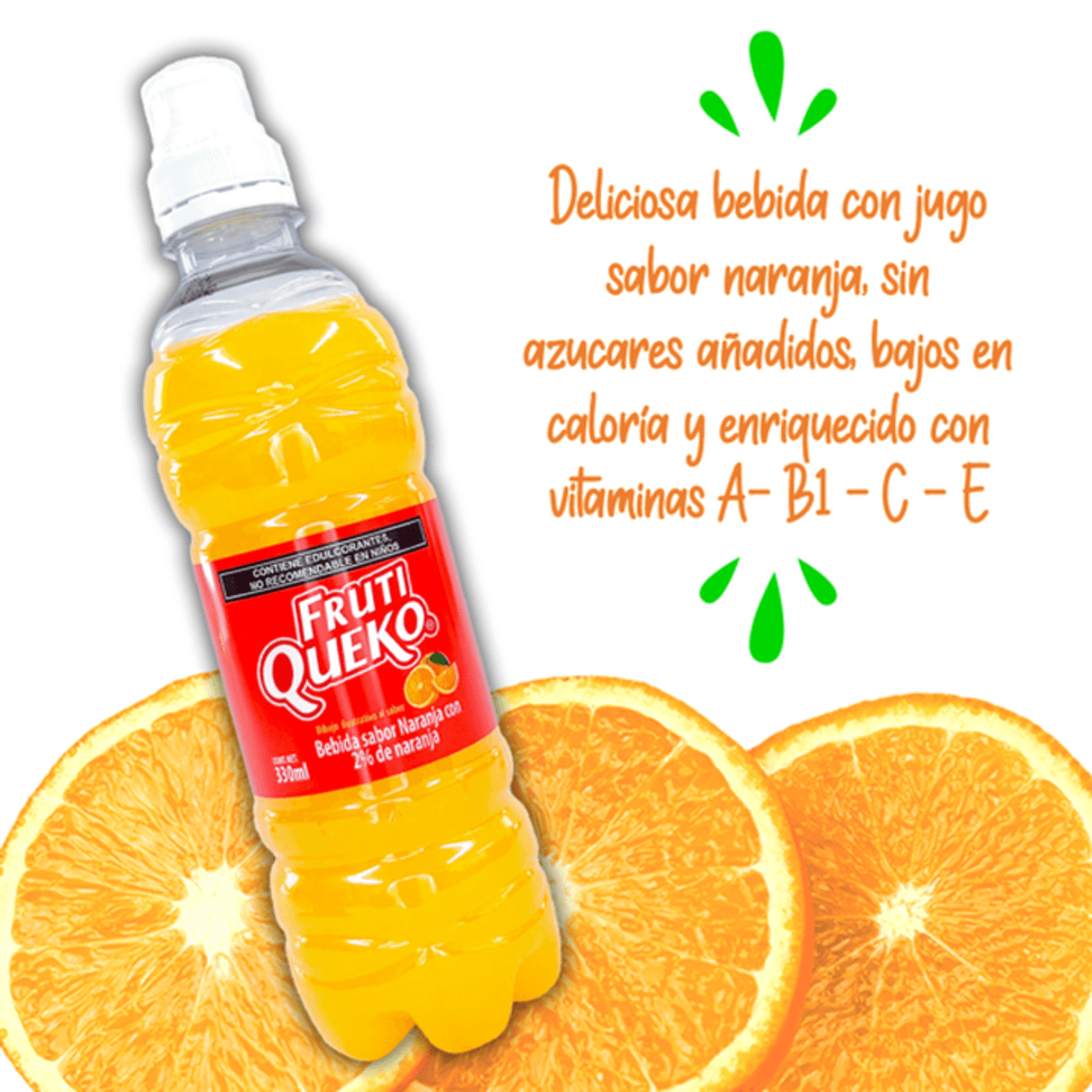 Frutiqueko  Orange Flavored Drink 11 oz