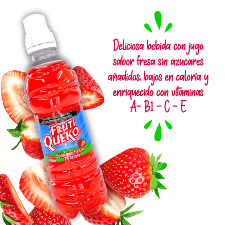 Frutiqueko Strawberry Natural Flavored Drink 11 oz