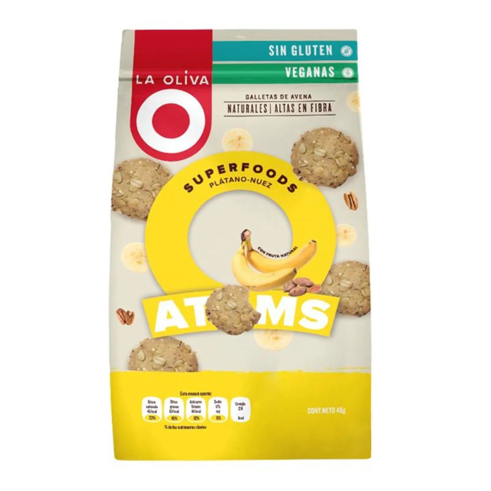 La Oliva Oatmeal Banana and Pecan Cookies 2 oz Main image