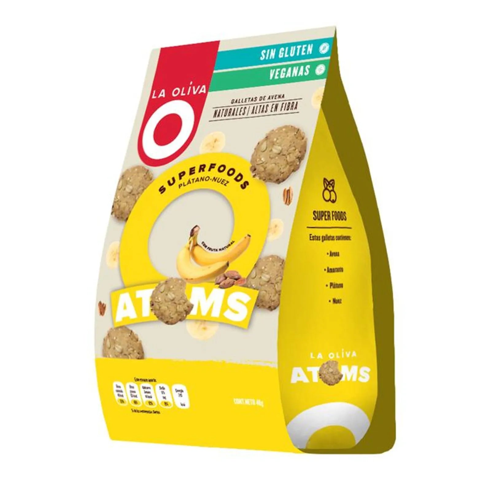 La Oliva Oatmeal Banana and Pecan Cookies 2 oz