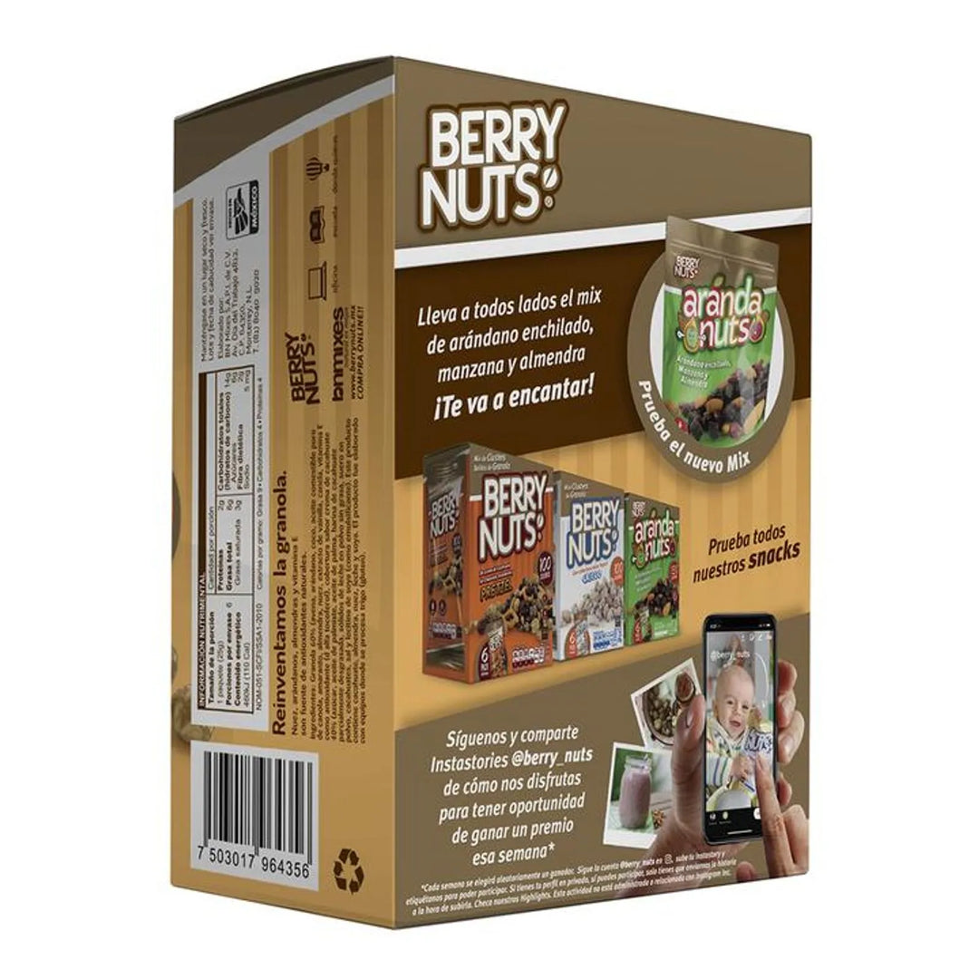 Berry Nuts Peanut Butter Flavor Granola Balls 6 Pack 5 oz