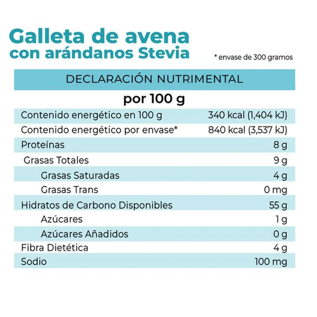 La Fuente Cranberry Oatmeal Cookie with Stevia 9 oz