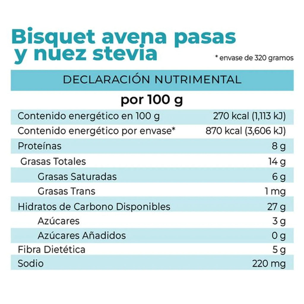 La Fuente Raisin Nut Oatmeal Biscuit with Stevia 11 oz