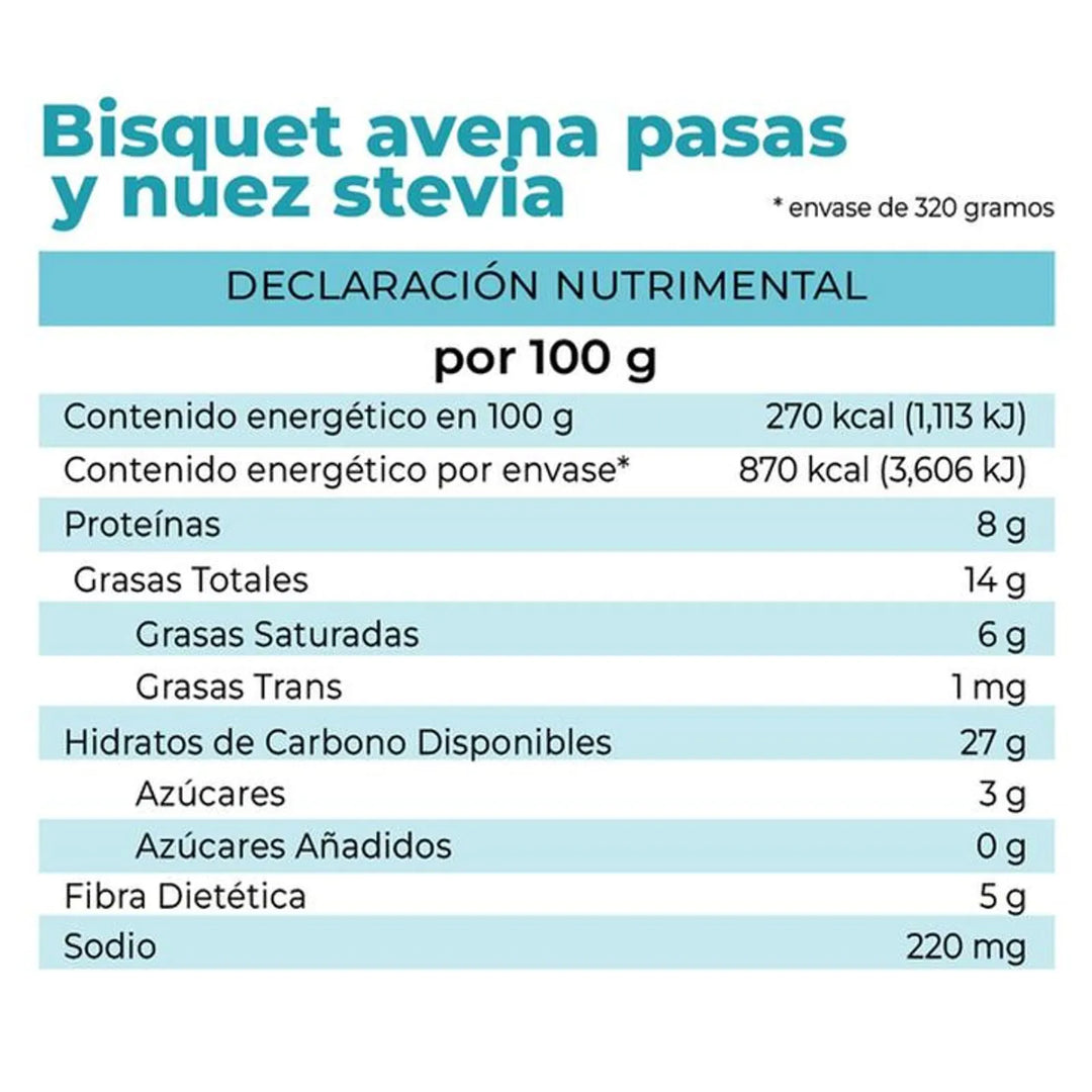 La Fuente Raisin Nut Oatmeal Biscuit with Stevia 11 oz