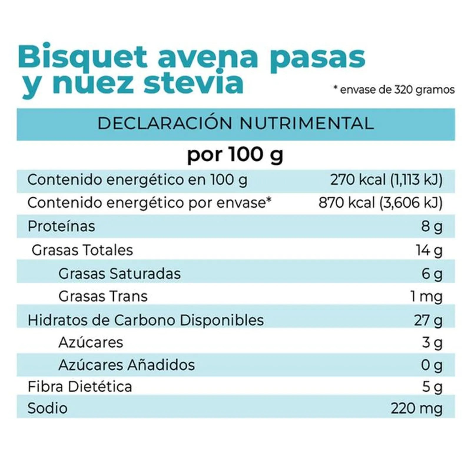 La Fuente Raisin Nut Oatmeal Biscuit with Stevia 11 oz