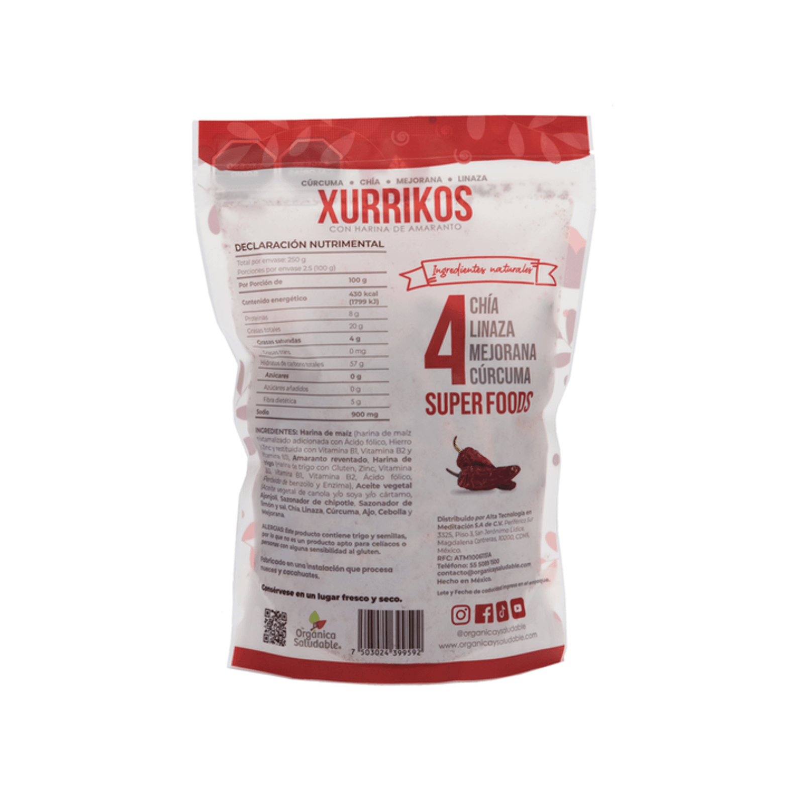 Organica y Saludable Chipotle Amaranth Churritos 9 oz