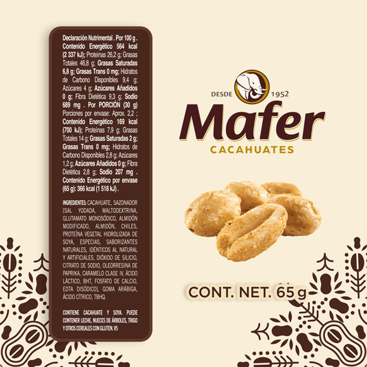 Sabritas Mafer Seasoned Roasted Peanuts 2 oz