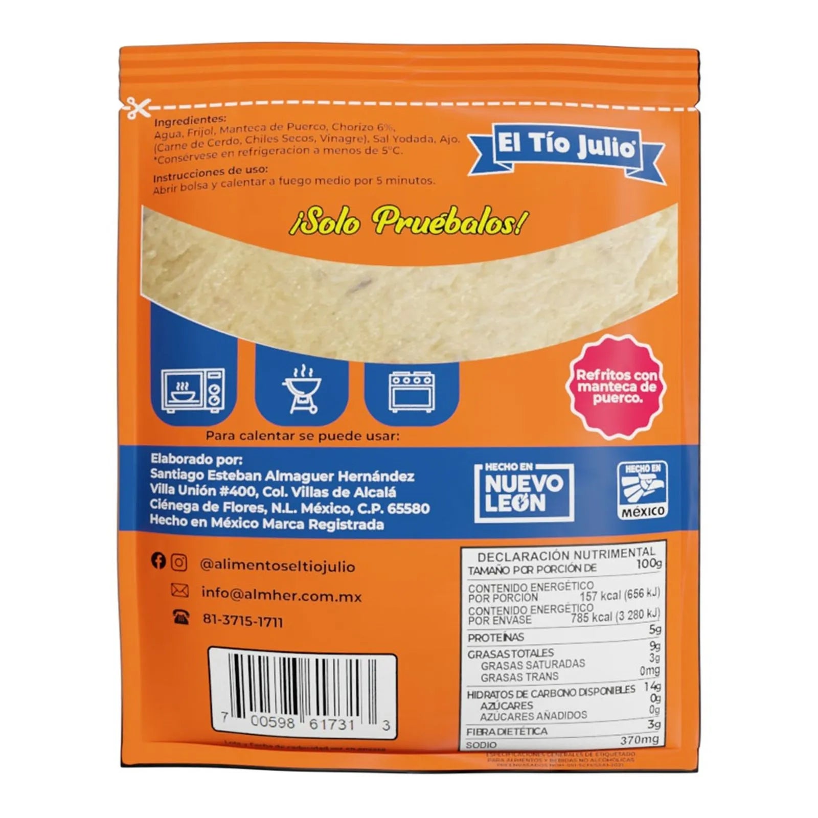 El Tío Julio Beans with Chorizo – 18 oz
