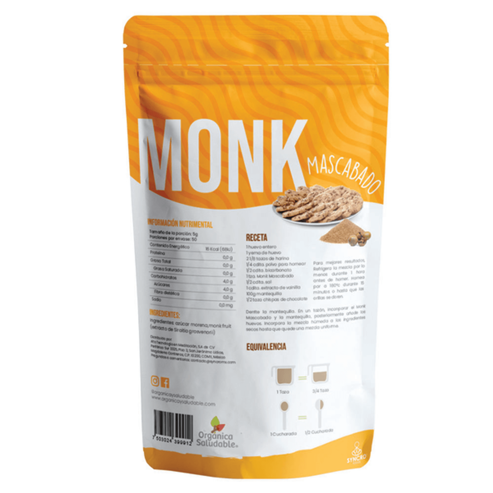 Organica y Saludable Monk Mascabado Sugar 13 oz