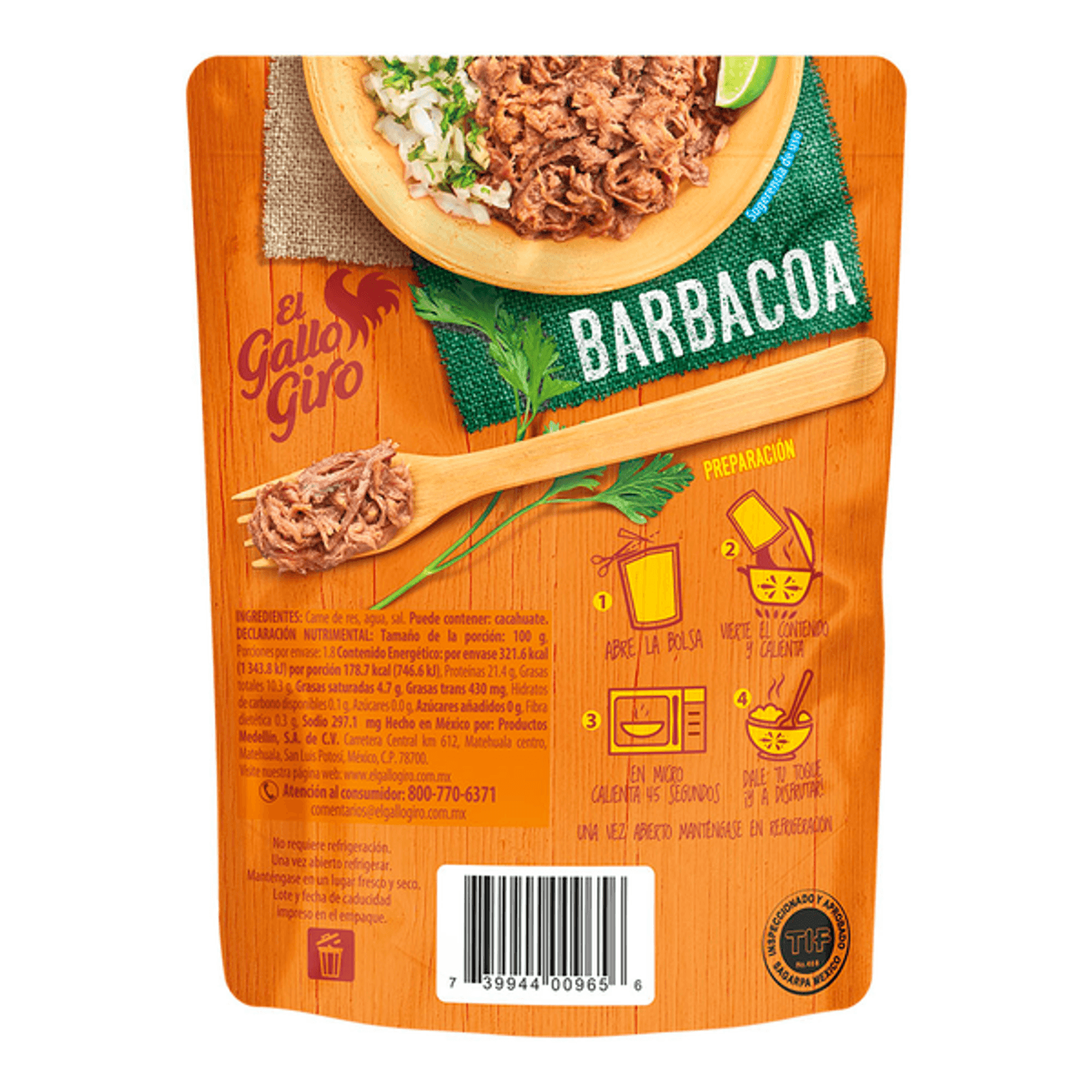 El Gallo Giro Beef Barbacoa 6 oz Secondary image