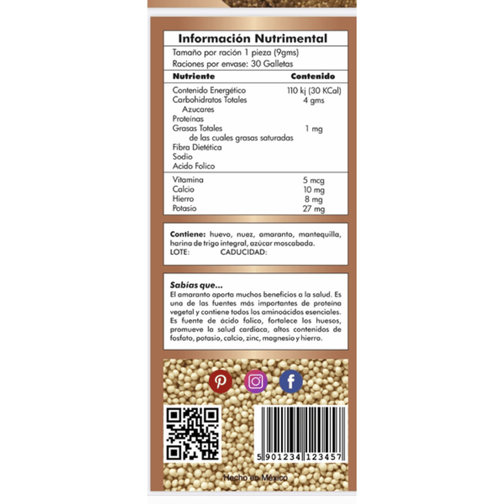 Amalay Gourmet Amaranth Cookies with Walnut 15 oz