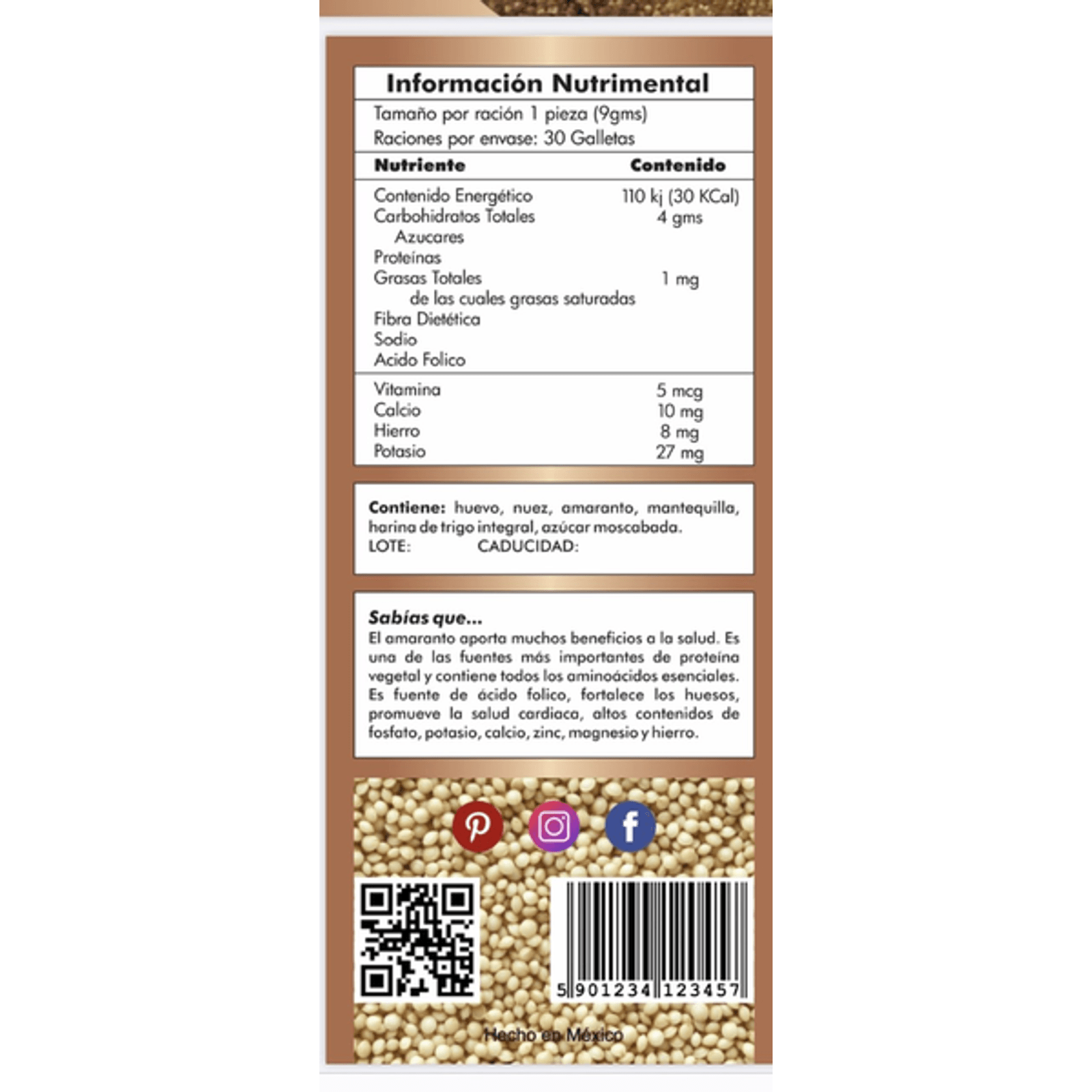 Amalay Gourmet Amaranth Cookies with Walnut 15 oz