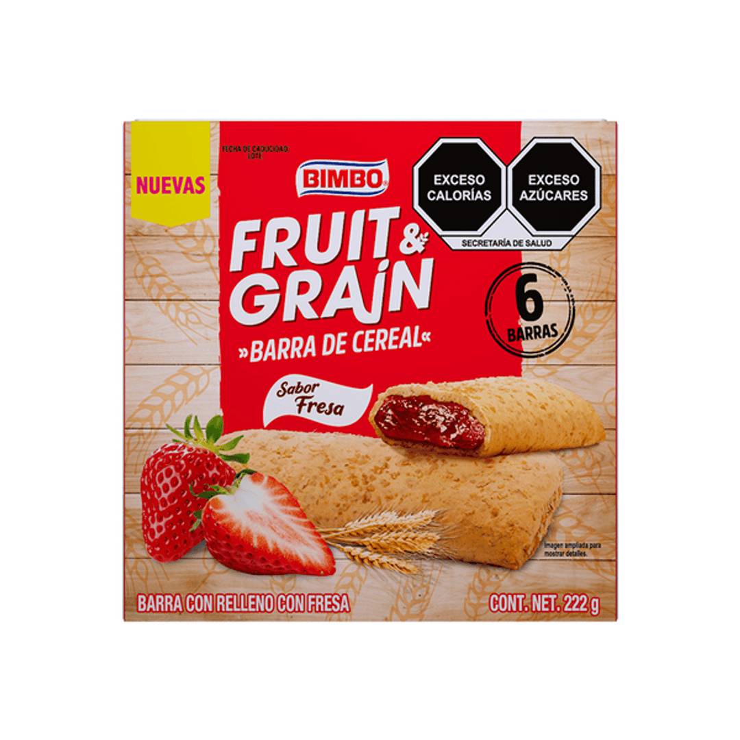 Bimbo Fruit And Grain Strawberry Cereal Bar 8 oz