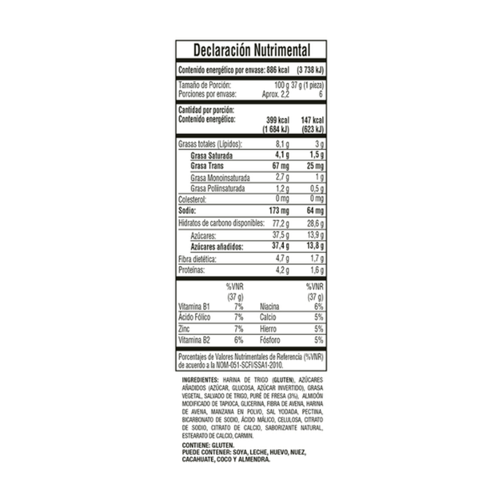 Bimbo Fruit And Grain Strawberry Cereal Bar 8 oz