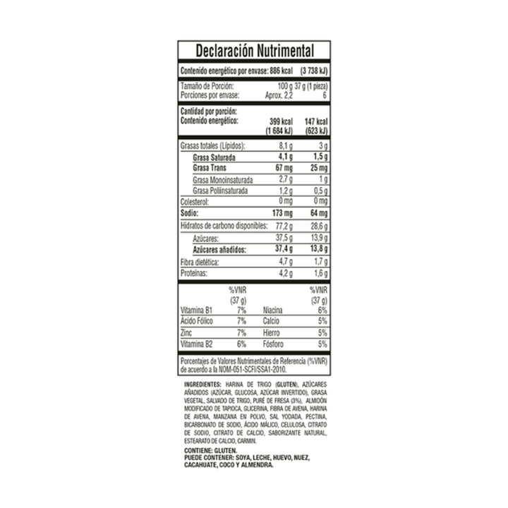 Bimbo Fruit And Grain Strawberry Cereal Bar 8 oz