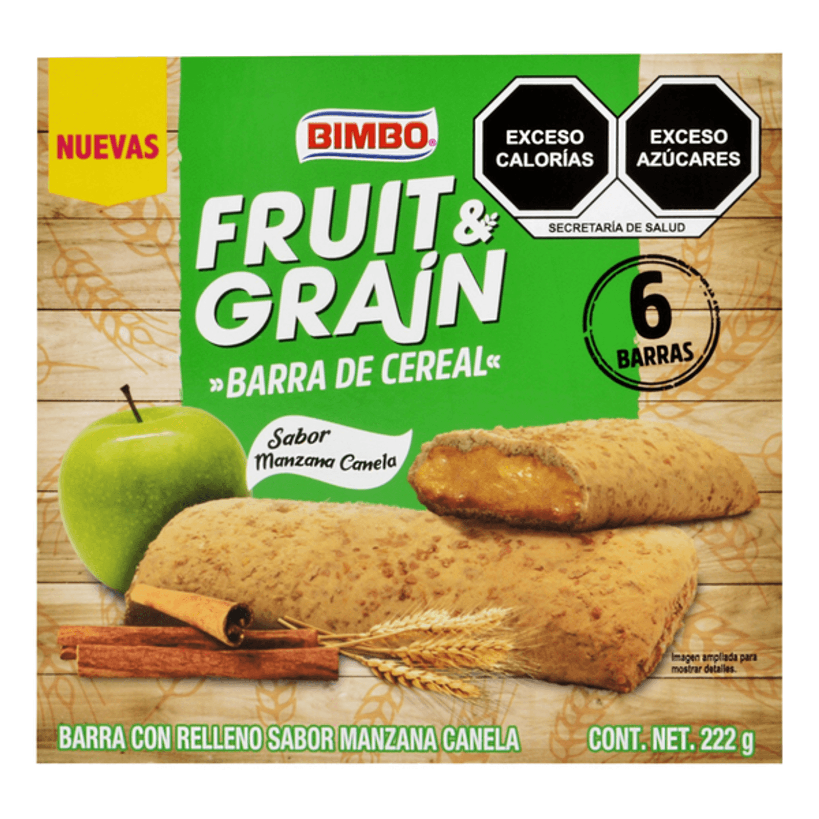 Bimbo Fruit And Grain Apple Cereal Bar 8 oz
