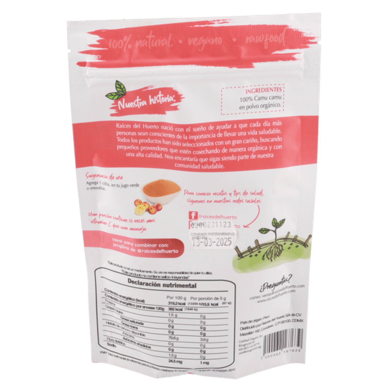 Raices del Huerto Superfoods Organic Camu Camu 4.2 oz Secondary image