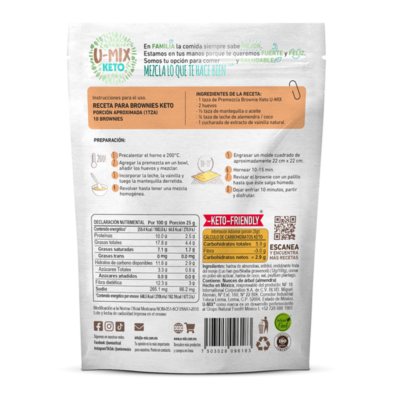 U-Mix Keto Ready-to-Make Keto Brownie Mix - 9 oz Secondary image