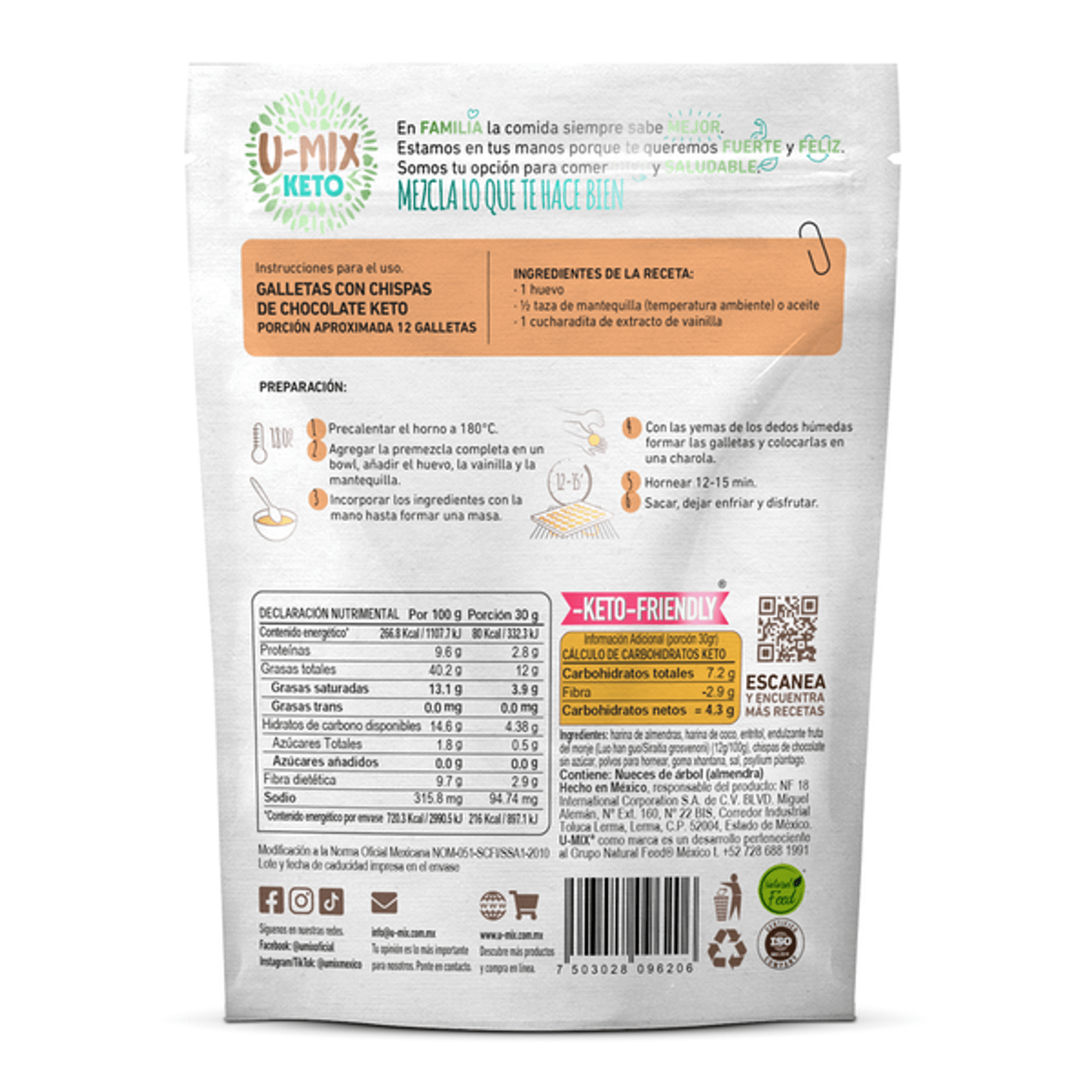 U-Mix Keto Ready-to-Make Cookie Dough with Chocolate Chips 10 oz