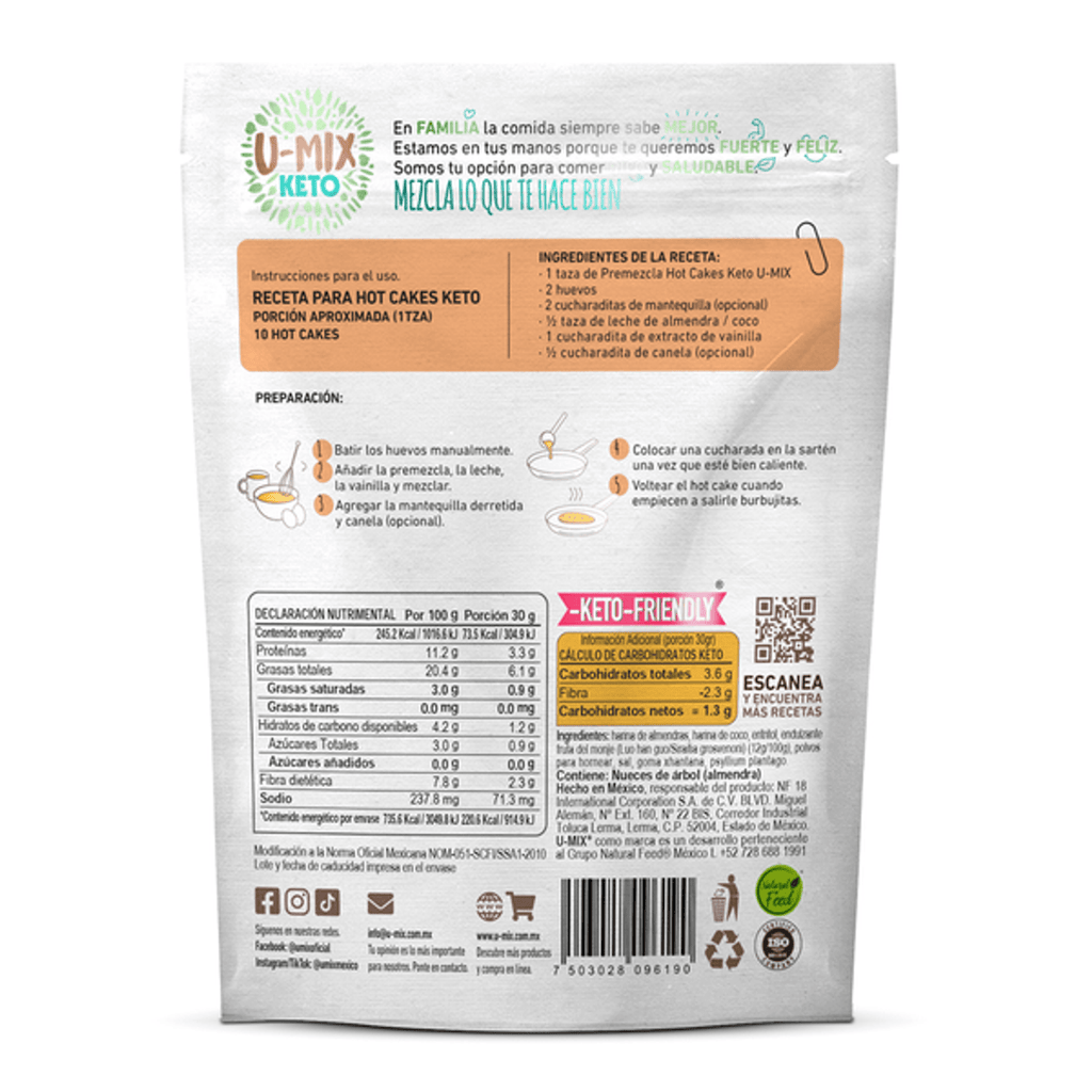 U-Mix Keto Prepared Keto Pancake Mix 11 oz