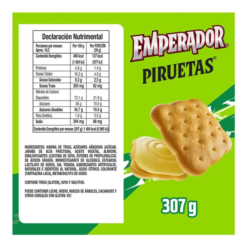 Gamesa Emperador Piruetas Lemon Filled Cookies 11 oz