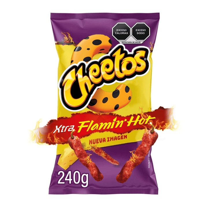 Sabritas Cheetos Xtra Flamin Hot Cheese Snack 8 oz