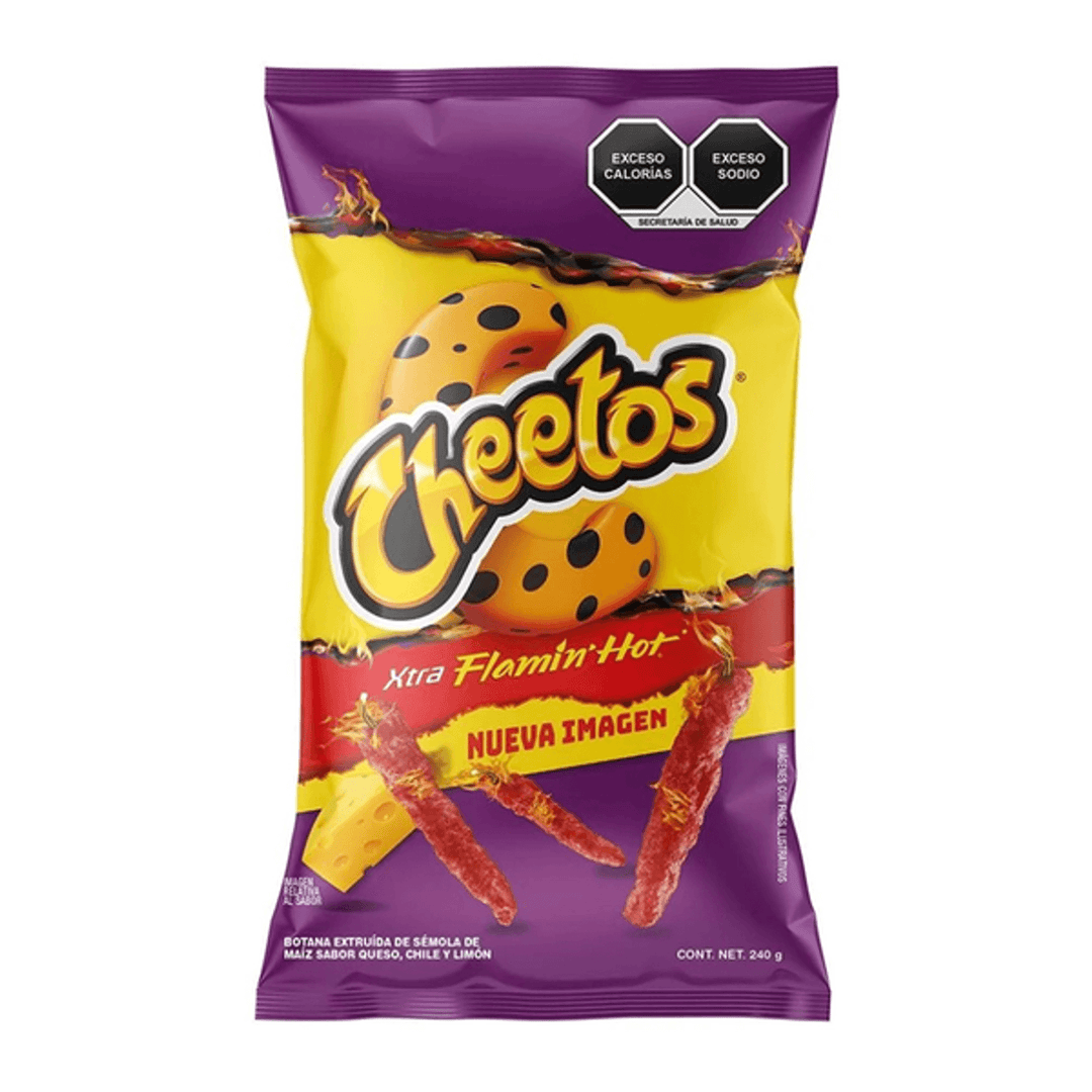 Sabritas Cheetos Xtra Flamin Hot Cheese Snack 8 oz