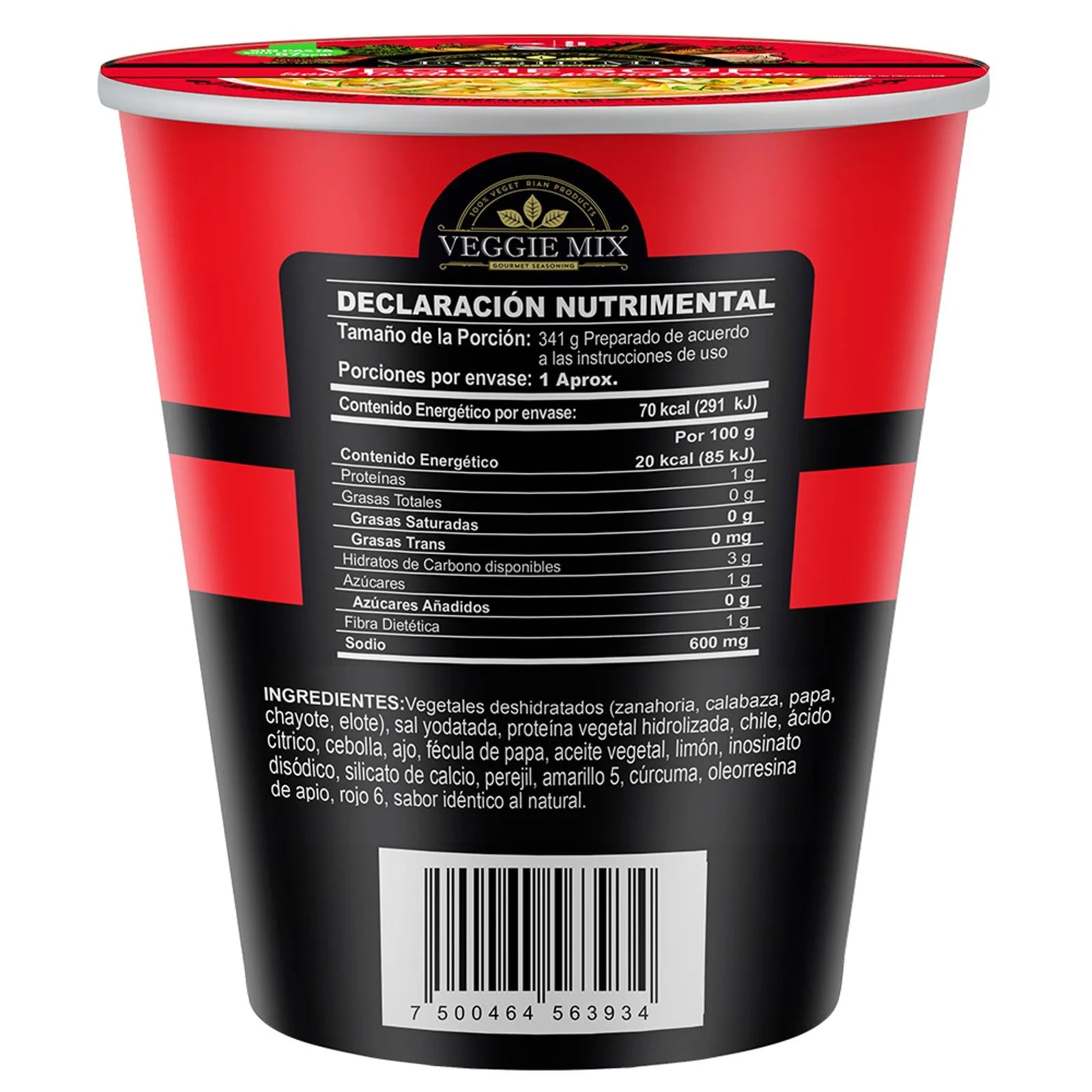 Veggie Mix Instant Vegetable Soup Piquín Lemon Flavor 1 oz Secondary image