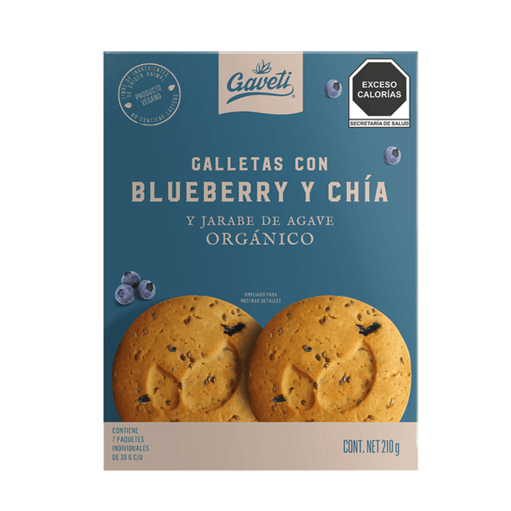 Gaveti Cookies with Blueberry, Chia, and Agave Syrup, 7 oz