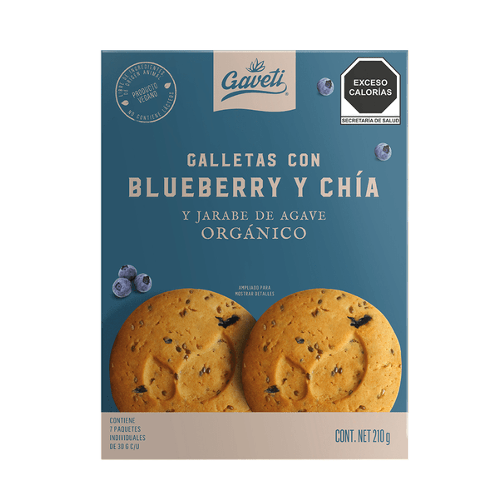 Gaveti Cookies with Blueberry, Chia, and Agave Syrup, 7 oz