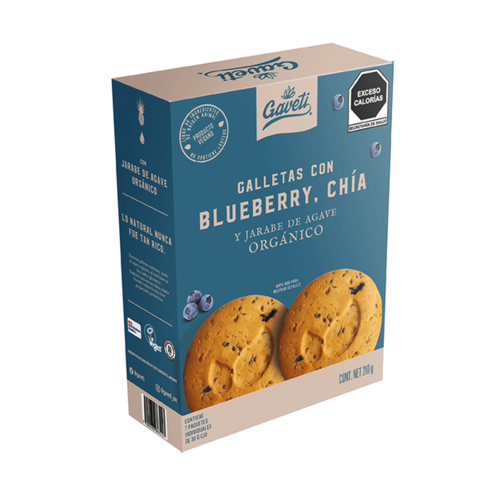 Gaveti Cookies with Blueberry, Chia, and Agave Syrup, 7 oz