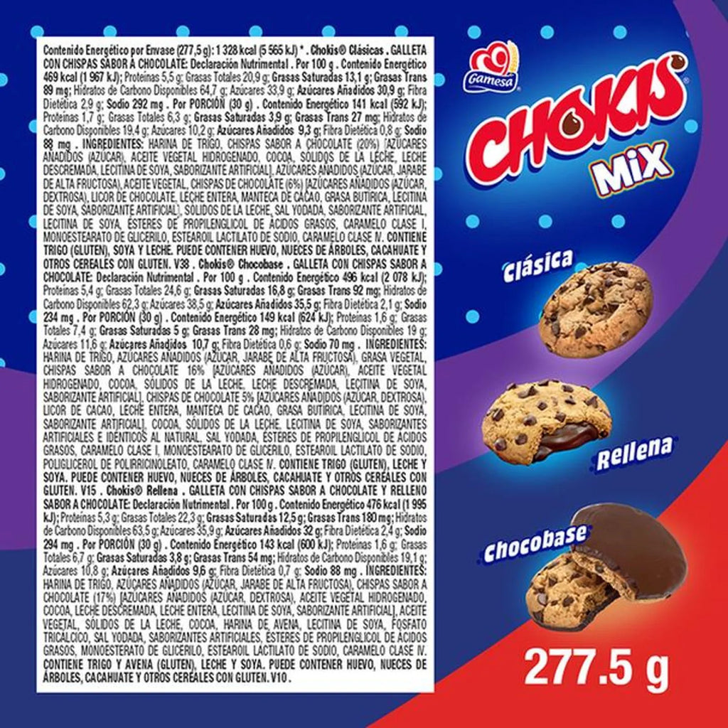 Gamesa Chokis Mix Cookies, 4 Packs (277.5 g)
