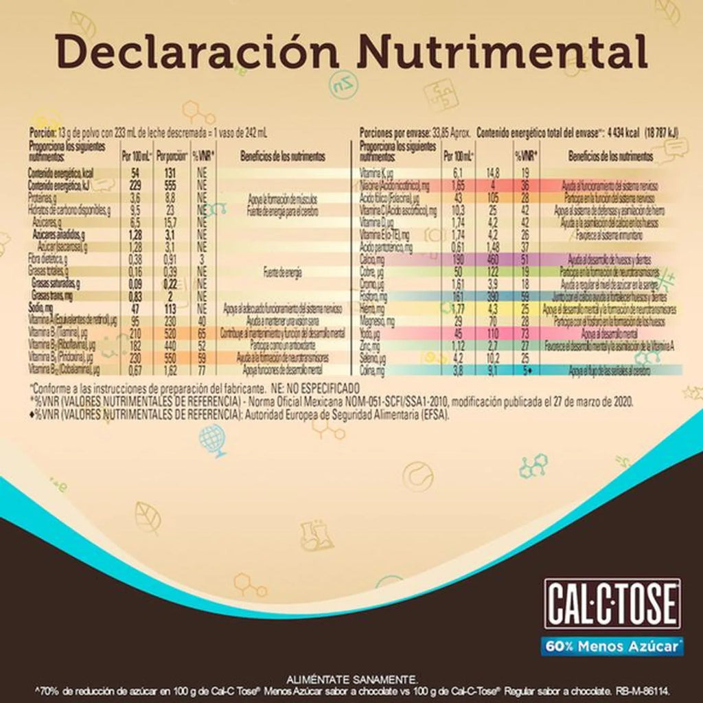 Cal-C-Tose 60% Less Sugar Chocolate Powder, 15 oz