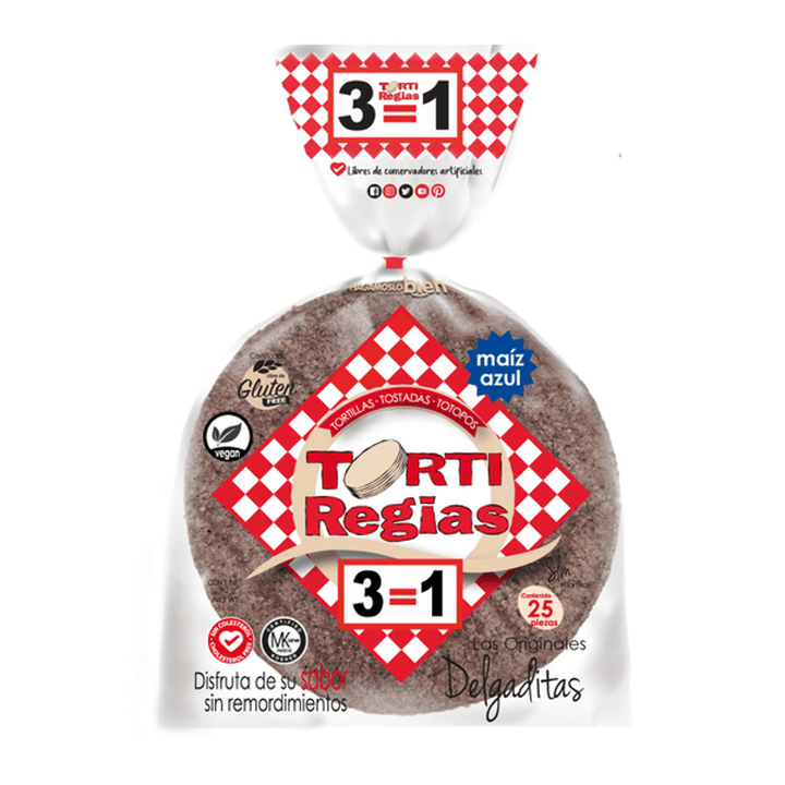 Delgaditas TortiRegias Blue Tortillas 25 Pack