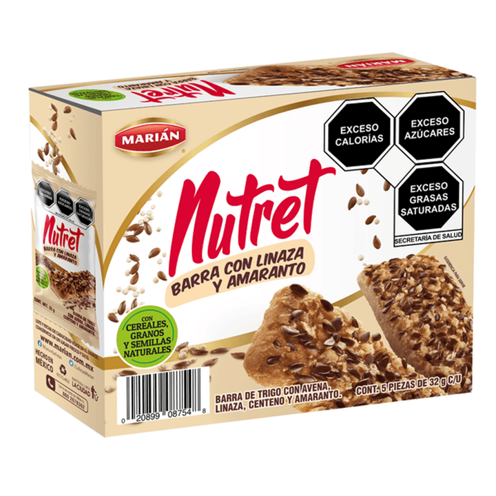 Marian Nutret Wheat Bar with Flaxseed and Amaranth, 6 oz