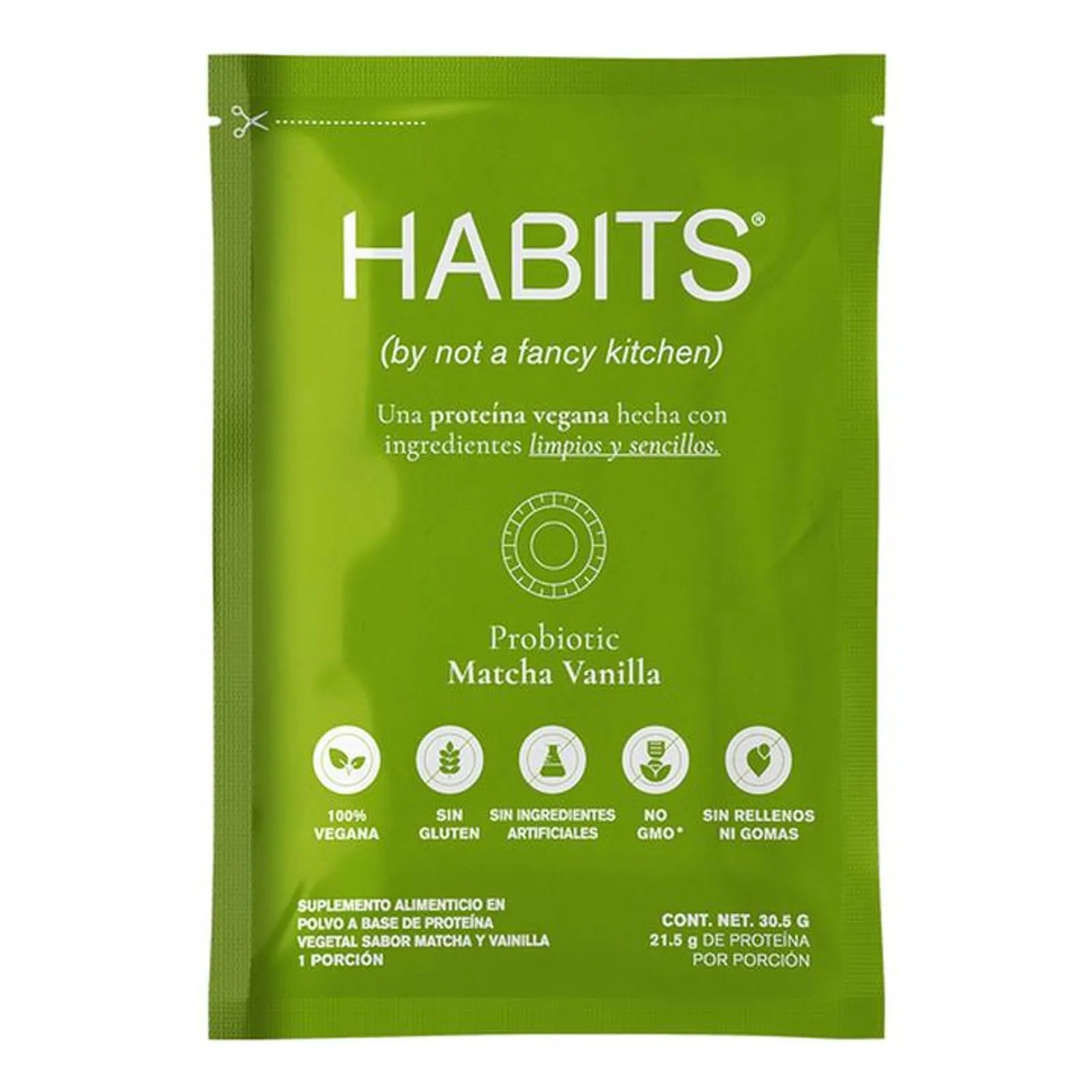 Habits Plant-Based Protein Packet Matcha Vanilla, 1 oz Main image