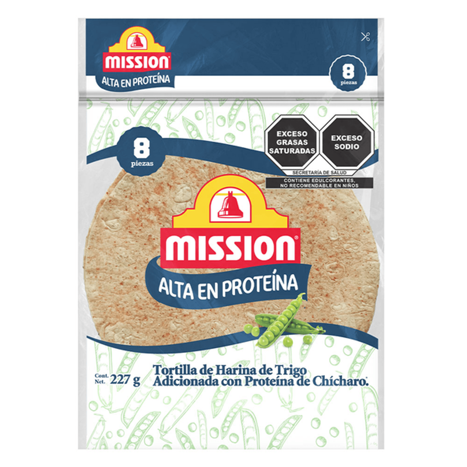 Mission High Protein Wheat Tortilla, 8 oz Main image