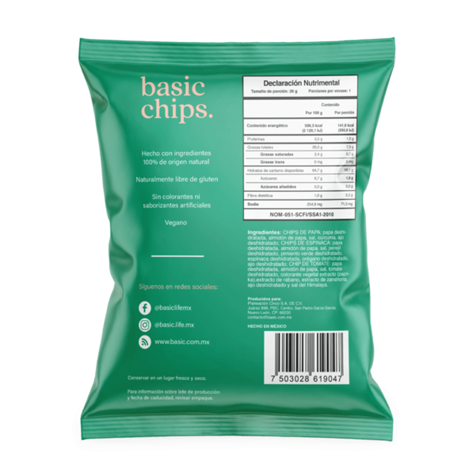 Basic Chips Himalayan Salt Olive Oil Veggie Chips 1 oz Secondary image