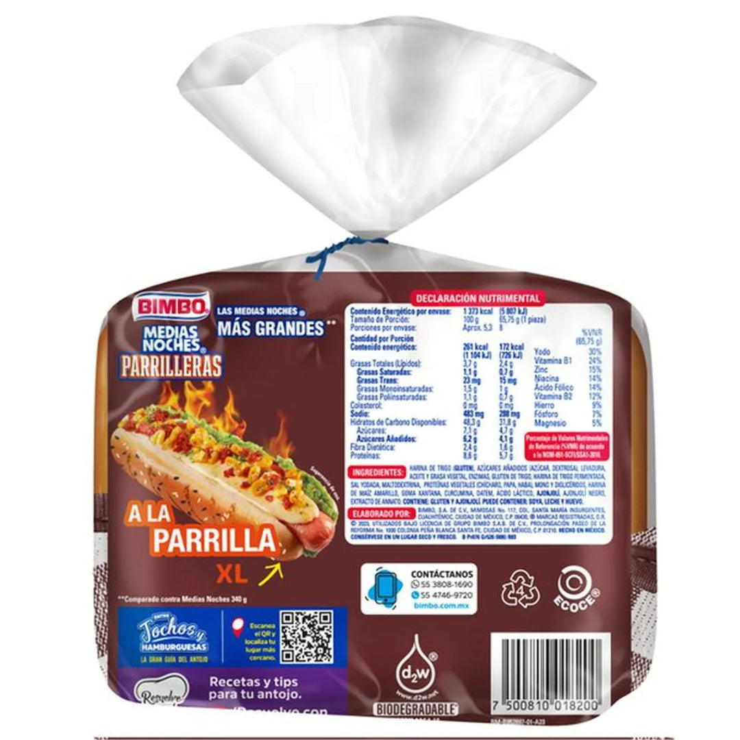 Bimbo Grillers Hot Dog Buns, 18 oz