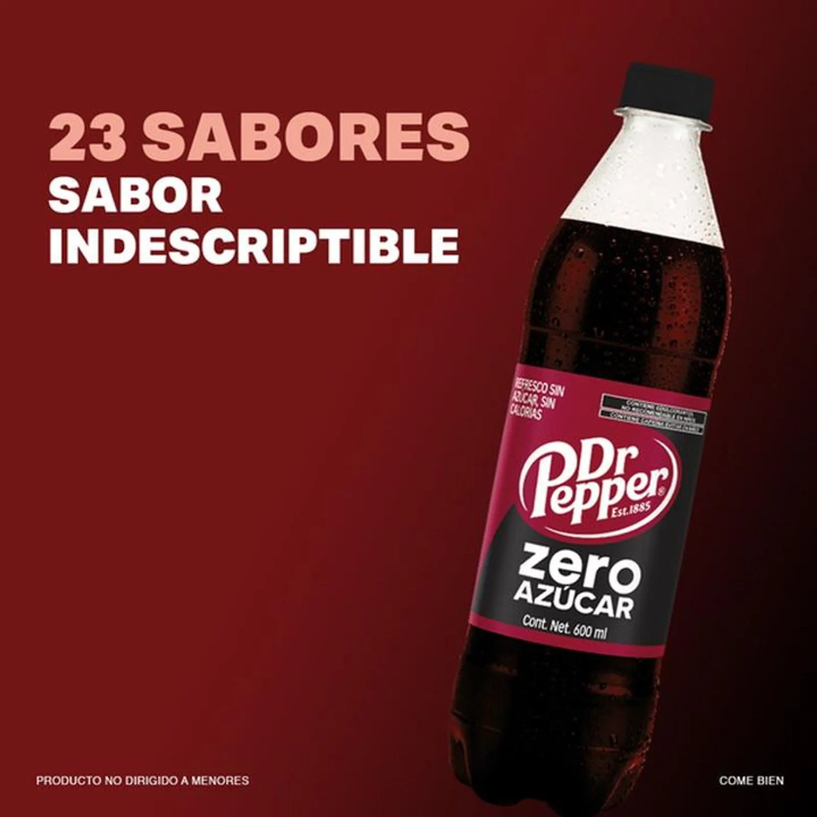 Dr. Pepper Zero Sugar Soda, 20 oz