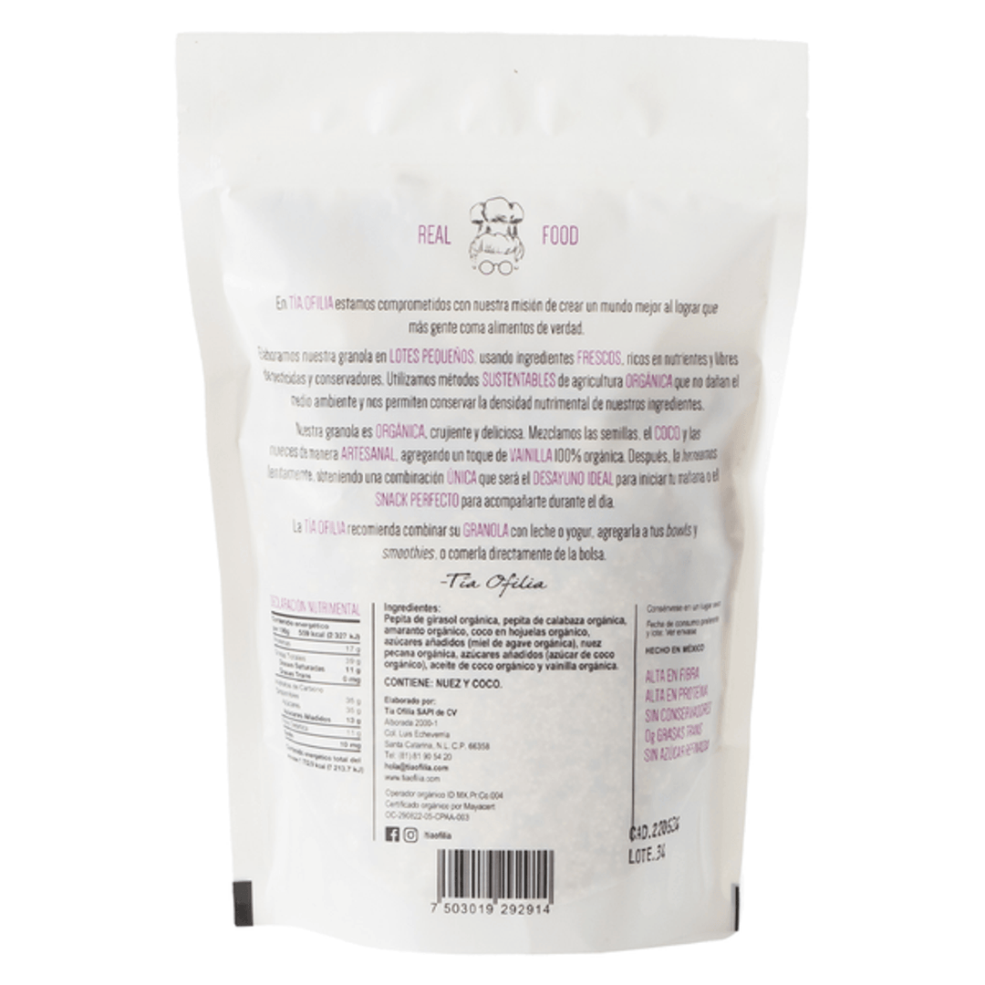 Tía Ofilia Organic Granola with Amaranth & Vanilla - 11 oz