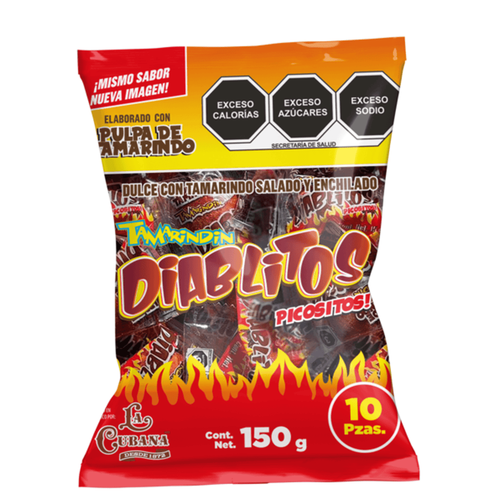 La Cubana Tamarindin Diablitos Candy, 10 Pack